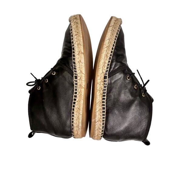 Club Monaco Black Glove Leather Espadrille Ankle Chukka Boots0 - Picture 6 of 10